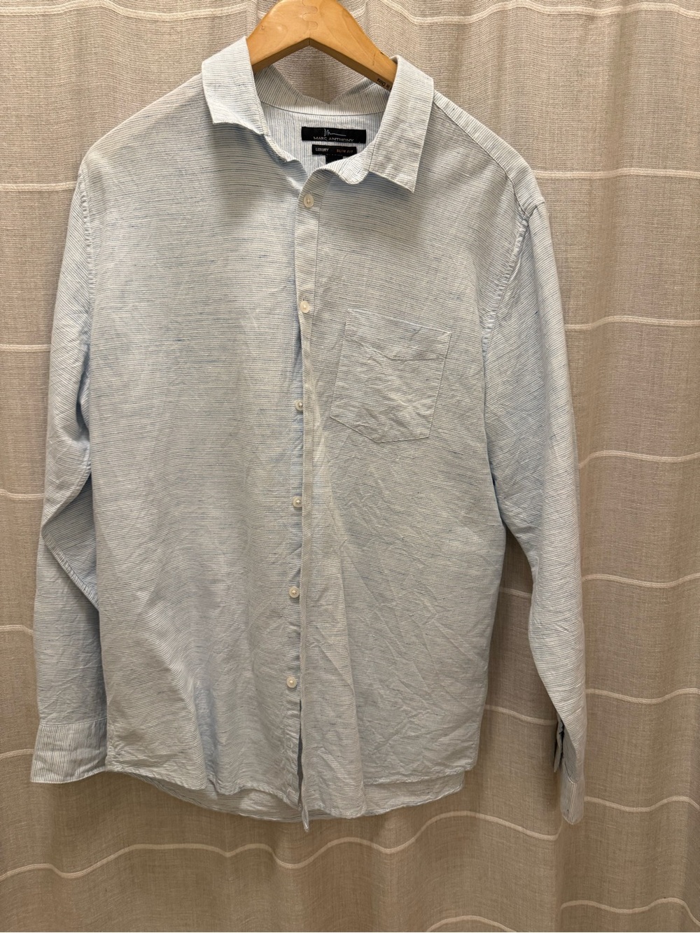 Marc Anthony Light Blue Casual Button-Down Shirt